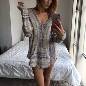 Billabong Cotton Knit Poncho Hoodie